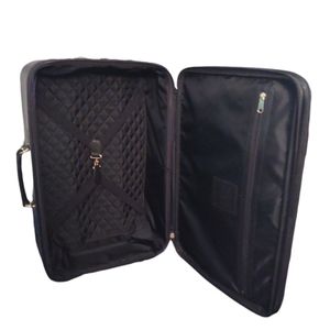 Soft black leather carry on luggage